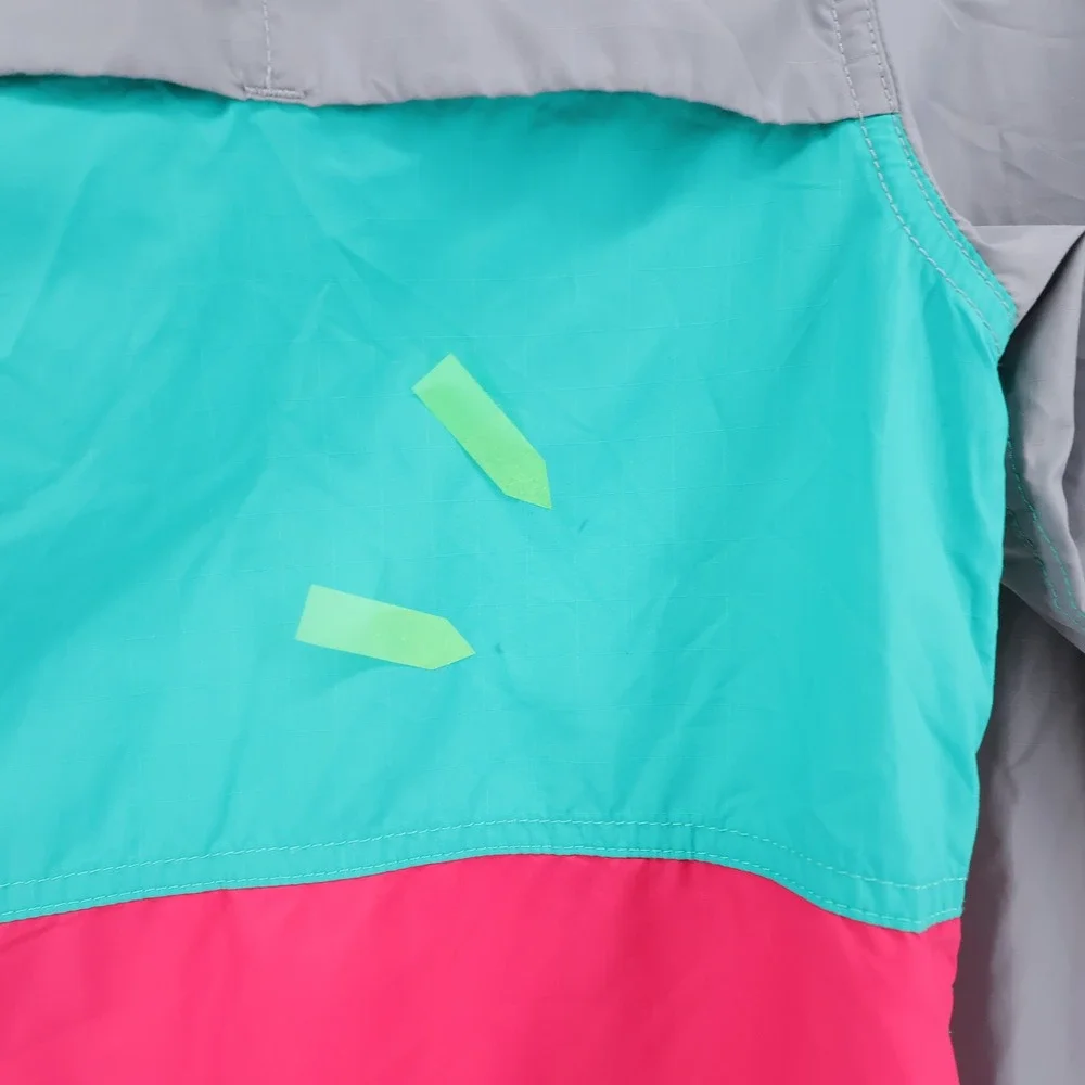 The North Face WindWall‎ Colorblock Y2K Look Windbreaker Grey Teal Pink Mens M